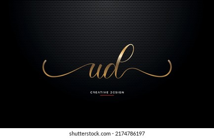 Letra abstracta moderna UD, diseño de logotipo de lujo DU. Mínimo UD, vector de icono basado en DU