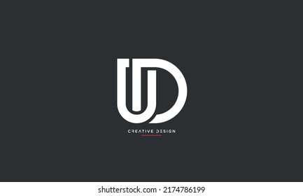 Modern abstract letter UD, DU luxury logo design. Minimal UD, DU initial based icon vector