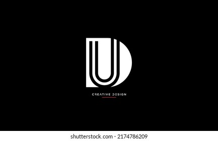 Letra abstracta moderna UD, diseño de logotipo de lujo DU. Mínimo UD, vector de icono basado en DU