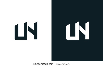 Modern abstract letter UN logo. This logo icon incorporate with two abstract shape in the creative process.