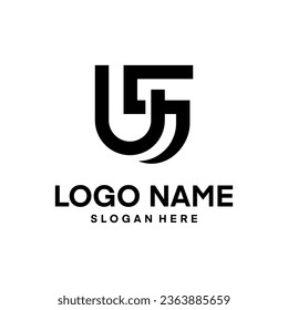 Modern abstract letter US, luxury U5 logo design. Minimal US, initial US based icon vector