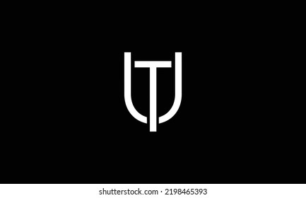  Modern abstract letter UT, TU luxury logo design. Minimal UT, TU initial based icon vector 