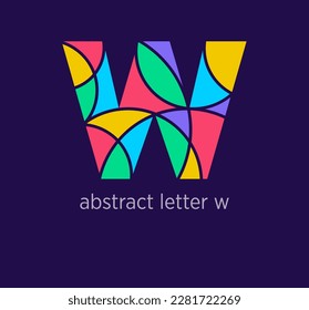 Modern abstract letter w logo icon. Unique mosaic design color transitions. Colorful letter w template. vector.