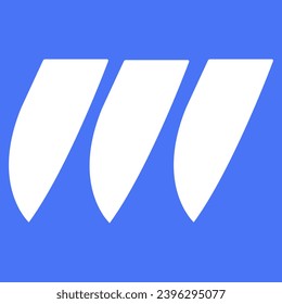 Modern abstract letter W logo in whote and blue background. This logo icon incorporate with two cut out shape in the creative way.