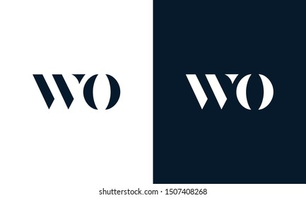 Modern abstract letter WO logo. This logo icon incorporate with two cut out shape in the creative way.