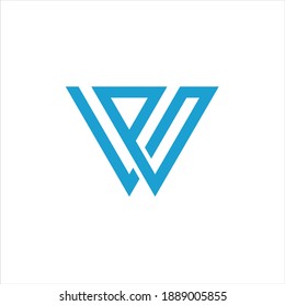 Modern abstract letter WP logo design