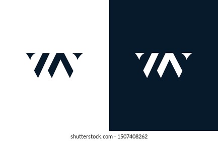 Modern abstract letter WV logo. This logo icon incorporate with two cut out shape in the creative way.