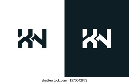 Modern abstract letter XN logo. This logo icon incorporate with two abstract shape in the creative process.