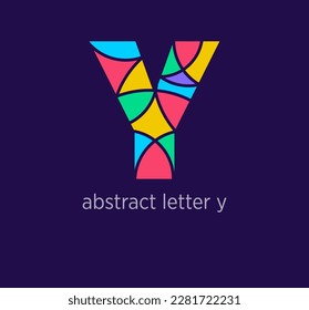 Modern abstract letter y logo icon. Unique mosaic design color transitions. Colorful letter y template. vector.