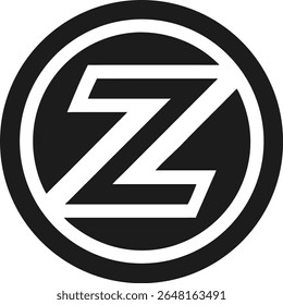 Modern abstract letter z logo design inside a circular frame for brand identity