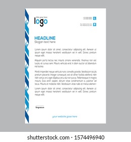 modern abstract letterhead design with clean blue