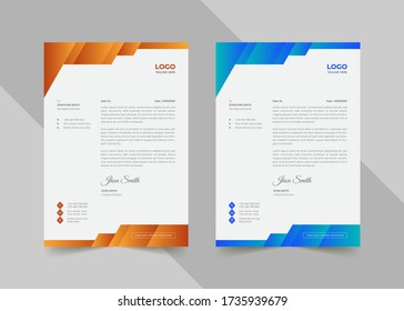 modern abstract letterhead design with clean design