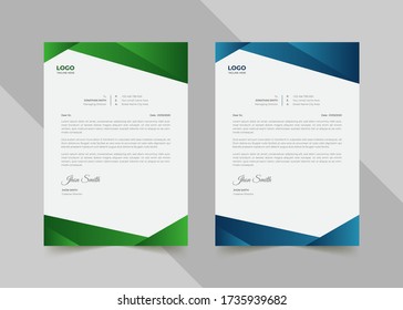 modern abstract letterhead design with clean design