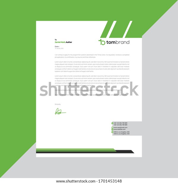 Modern abstract letterhead design with clean design
