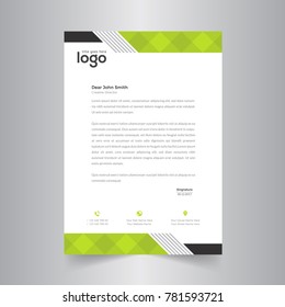 modern abstract letterhead design with green color