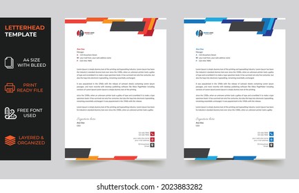 Plantilla de diseño de membrete abstracta moderna para su empresa