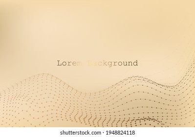 Modern abstract  light beige background with a golden wave of lines and dots. luxury items. vector illustration