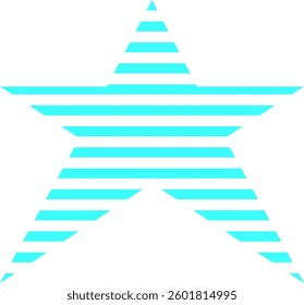 Modern Abstract Light Blue Star with Lines