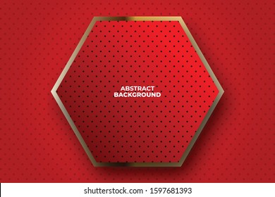 Modern abstract light red background vector. Elegant design with golden line