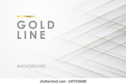 Modern abstract light silver background vector. Elegant concept design with golden line.