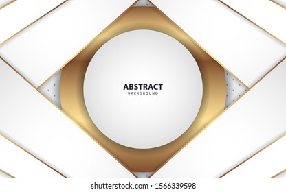 Modern abstract light silver background vector. Elegant and luxury shape design with golden line element decoration. Vector design for use element modern cover, banner, frame, advertising corporate
