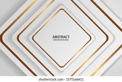 Modern abstract light silver background vector. Elegant frame shape design with golden line. Luxury vector design template concept for use element modern cover, banner, card, corporate, advertising