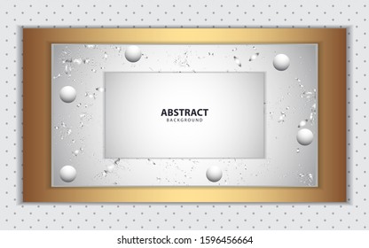Modern abstract light silver background vector. Elegant shape design with golden line. Luxury vector design template concept for use element modern cover, banner, card, corporate, advertising