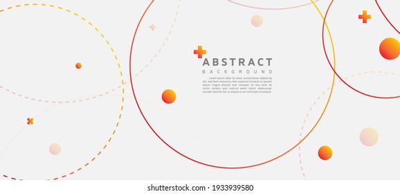 Modern abstract light silver background vector. Elegant circle shapes design with orange line.