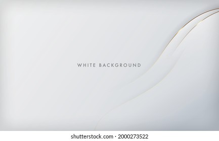 Modern abstract light silver background. Elegant wavy golden line effect. Vector illustration.