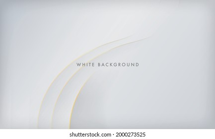 Modern abstract light silver background. Elegant wavy golden line effect. Vector illustration.