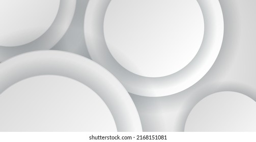 Moderner abstrakter, hellsilberner Hintergrund, Vektorgrafik. Elegantes 3D-Kreisdesign. eps10 Vektor