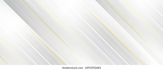 Moderne abstrakte hellsilberne Hintergrund-Vektorgrafik. Elegantes Konzeptdesign mit goldener Linie.