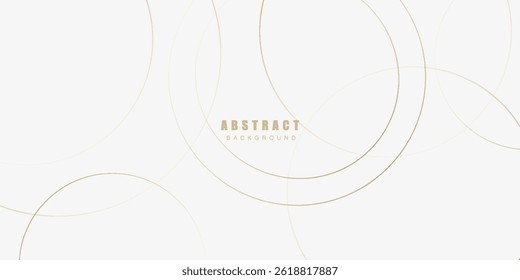 Modern abstract light silver background vector. Elegant circle shape design with golden line.