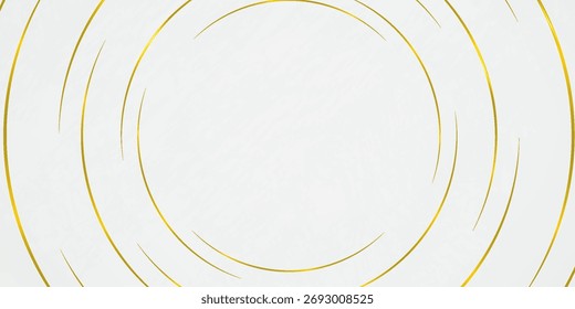 Modern abstract light silver background vector. Elegant circle shape design with golden line.