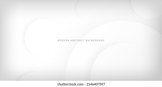Modern abstract light silver white background elegant circle shape design.3d look with shadow. Eps10 vector