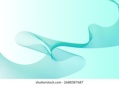 Modern abstract light teal flowing lines background ideal for tech, wellness, or creative brands, website presentations