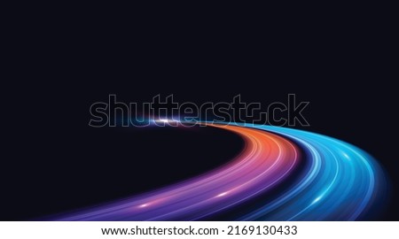 Modern abstract light trails with high-speed effect. Futuristic dynamic motion technology. Movement  pattern for banner or poster design background idea. Vector eps10.