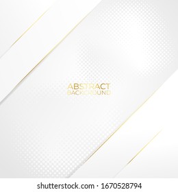Vector de fondo blanco claro abstracto moderno. Elegante diseño conceptual con línea dorada.