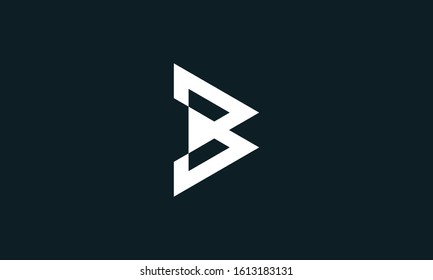 Modern abstract line art Letter B logo This logo icon incorporate with two triangle shape in the creative way.