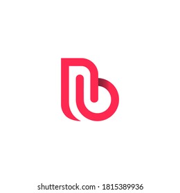 Diseño abstracto moderno - concepto de logotipo de letra creativa b en rojo