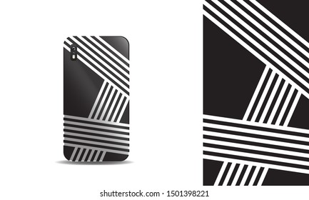 modern abstract line art phone case vector design template. eps10