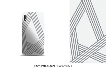 modern abstract line art phone case vector design template. eps10