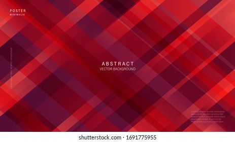 Modern abstract line background and Red Color. Vector Illustrator. Eps 10 - Vector