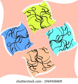 Concepto moderno de línea abstracta en líneas y fondo artístico para el diseño de la decoración de la pared de postales o de portada de folletos. Diseño de ilustraciones vectoriales