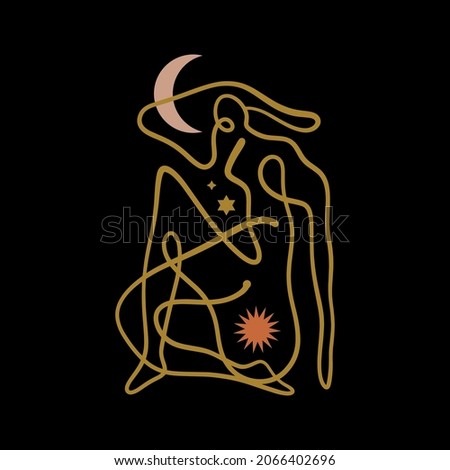 Modern abstract line human design silhouette