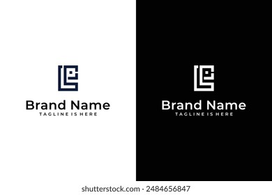 modern abstract line LC vector logo