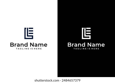 modern abstract line LE vector logo