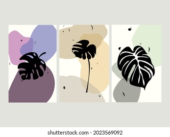 Moderne abstrakte Linien Blätter in Linien und künstlerischem Hintergrund mit unterschiedlichen Linien für Wanddekoration, Postkarte oder Broschürendesign. Vektorgrafik