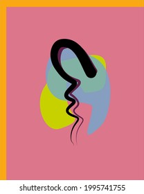 
modern abstract line snake. Contemporary snake silhouette. Hand drawn trendy vector illustration. Continuous lines, minimalist concept. pastel colors