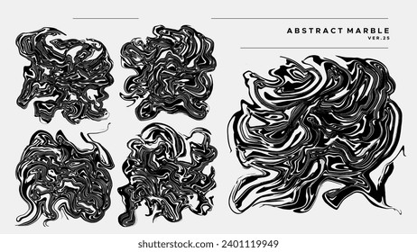 Modern abstract line wave liquid oil painting